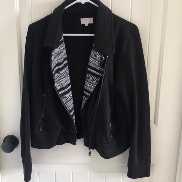 LOFT Black Moto style Jacket - Picture 2 of 3